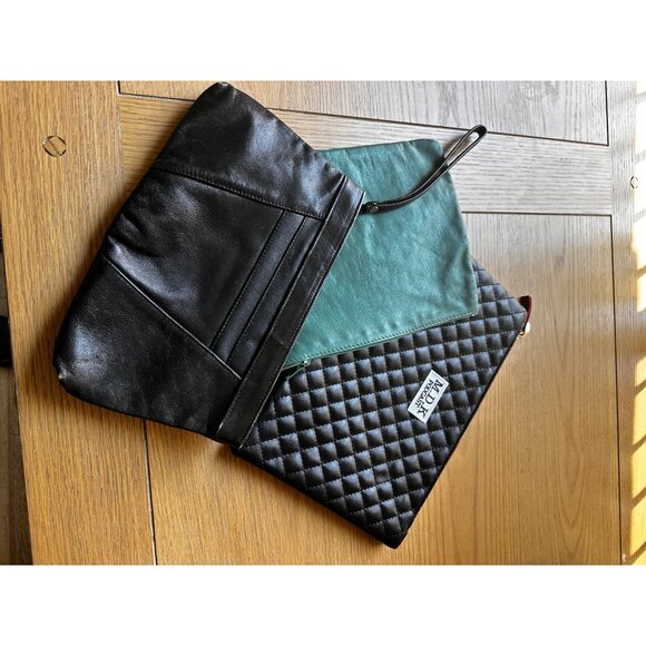 Handbags Lot of Three Faux Leather Multi Purpose Clutch Bag With Wristlet Strap - Picture 3 of 10